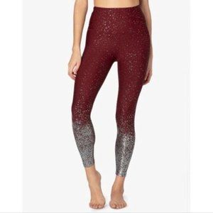 Beyond Yoga High Waisted Alloy Ombre Midi leggings Positively Conscious Red Sz L